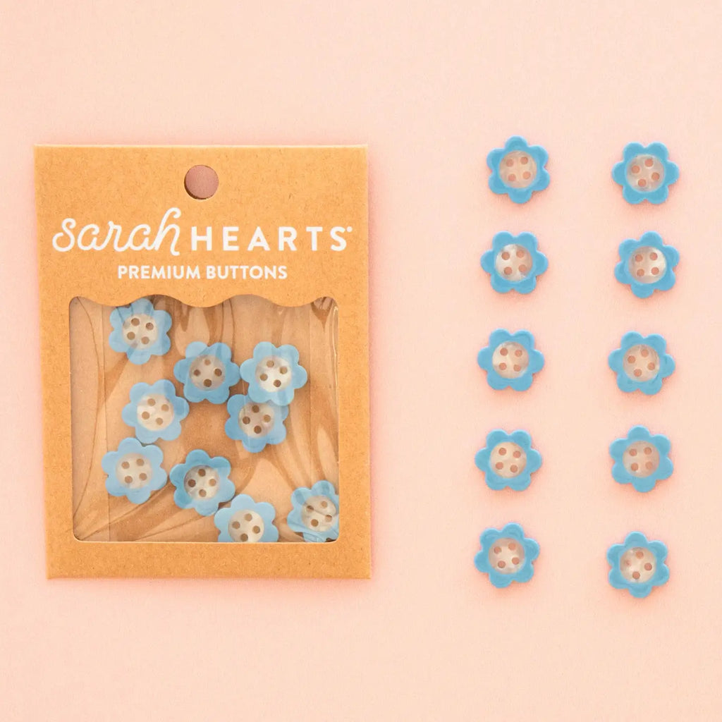 Blue Daisy Small 5/8" Buttons