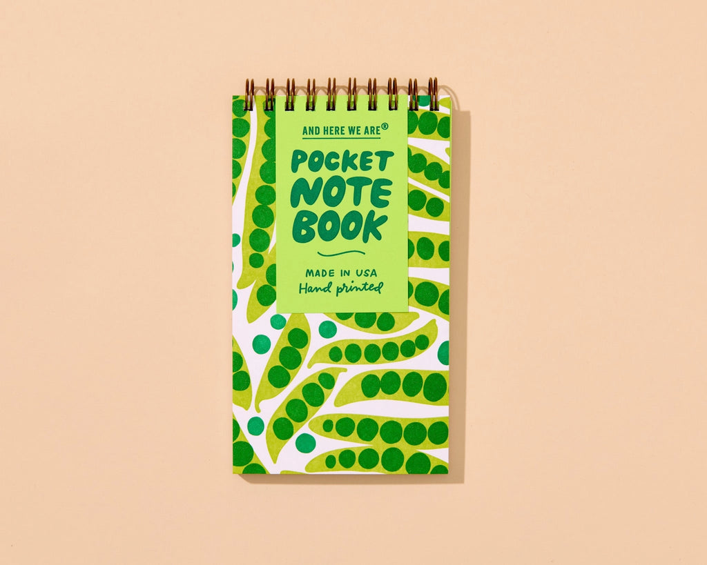 Letterpress Small Notebook - Green Peas