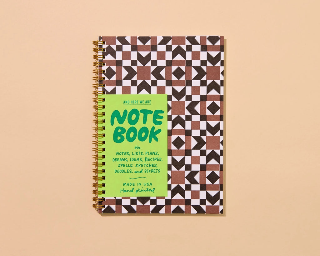Letterpress Spiral Notebook - Autumn Quilt