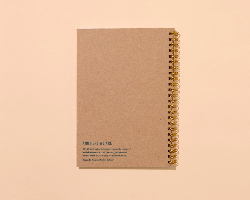 Letterpress Spiral Notebook - Gingham