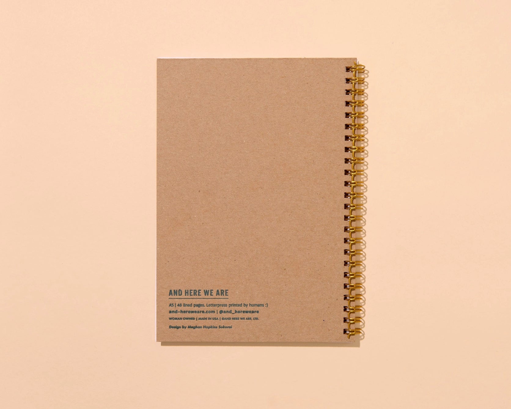 Letterpress Spiral Notebook - Gingham
