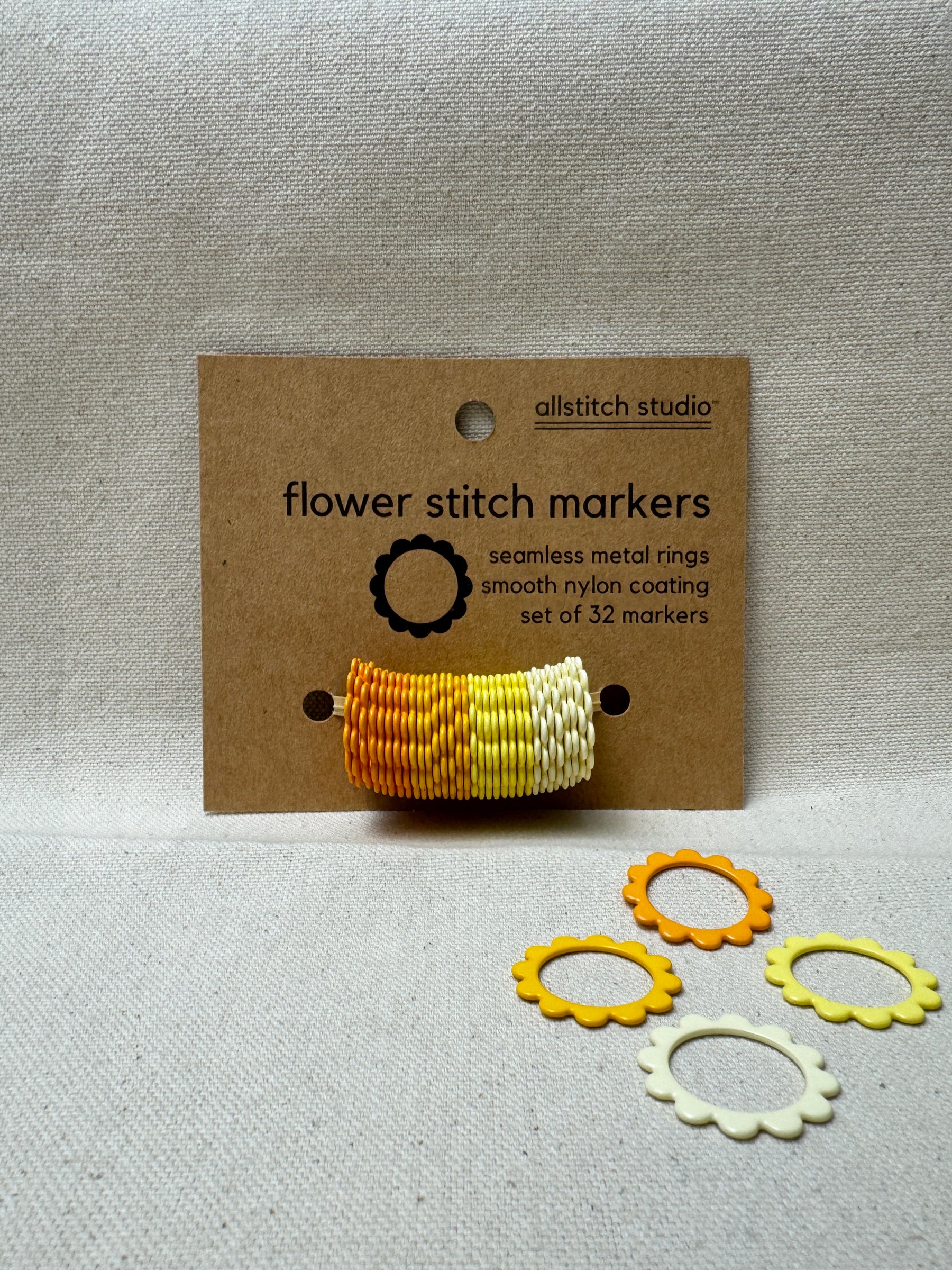 Extra Large Flower Stitch Markers- Yellow