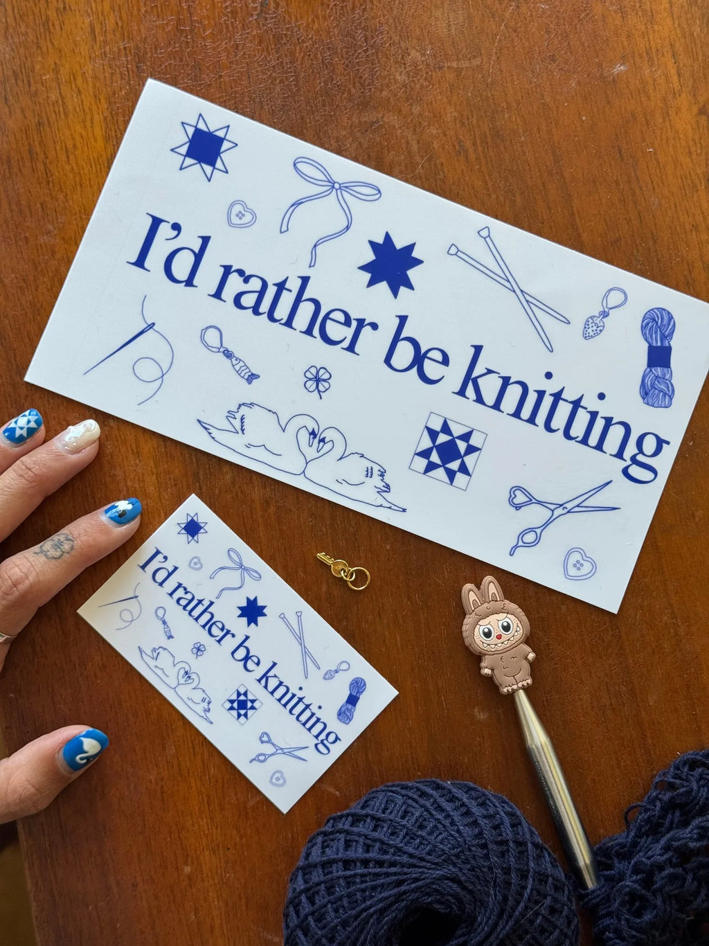 "I'd rather be knitting" bumper sticker