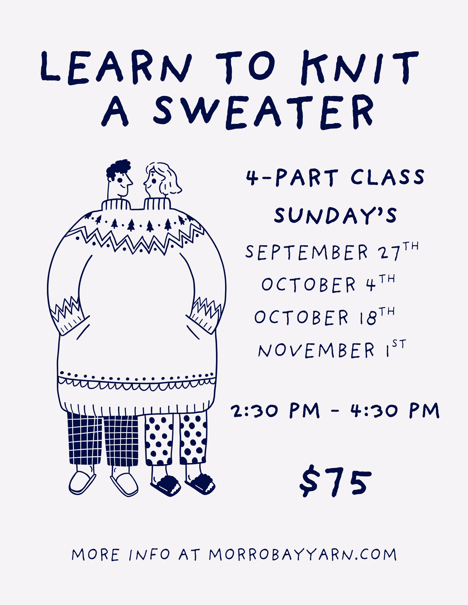 Learn To Knit A Sweater Workshop