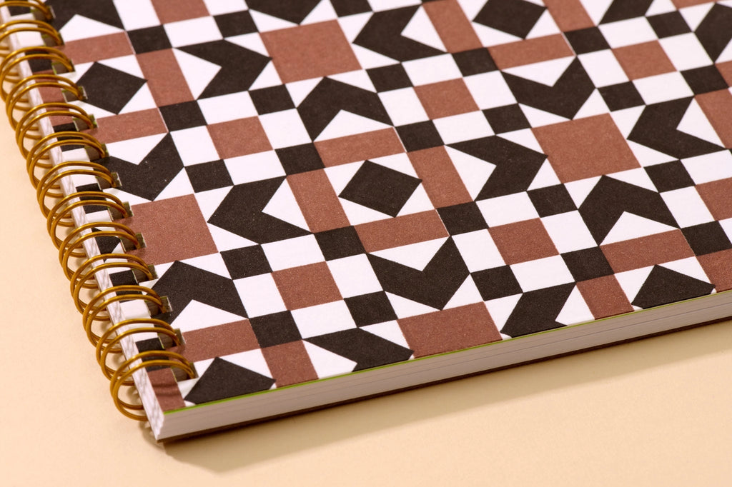 Letterpress Spiral Notebook - Autumn Quilt