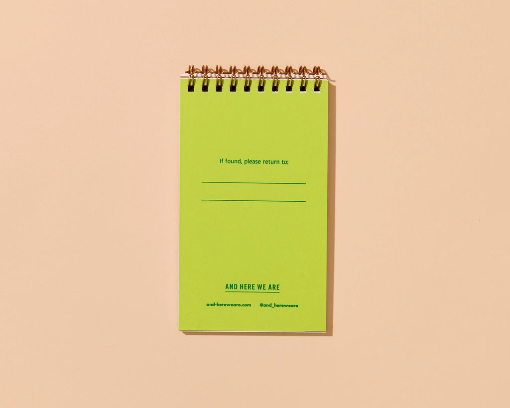 Letterpress Small Notebook - Green Peas
