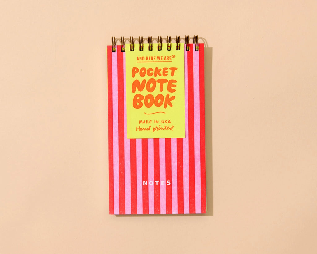 Letterpress Small Notebook - Cabana Stripe